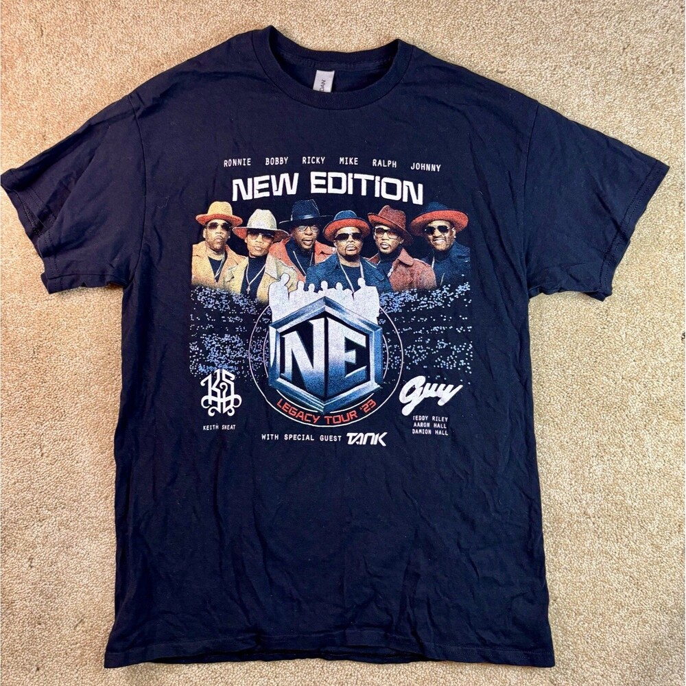 New Edition T-Shirt Mens M Black Short Sleeve Legacy Tour 2023 Concert 2 Sided